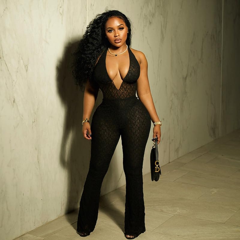 BAWDY Hot Commodity Lace Mesh Jumpsuit