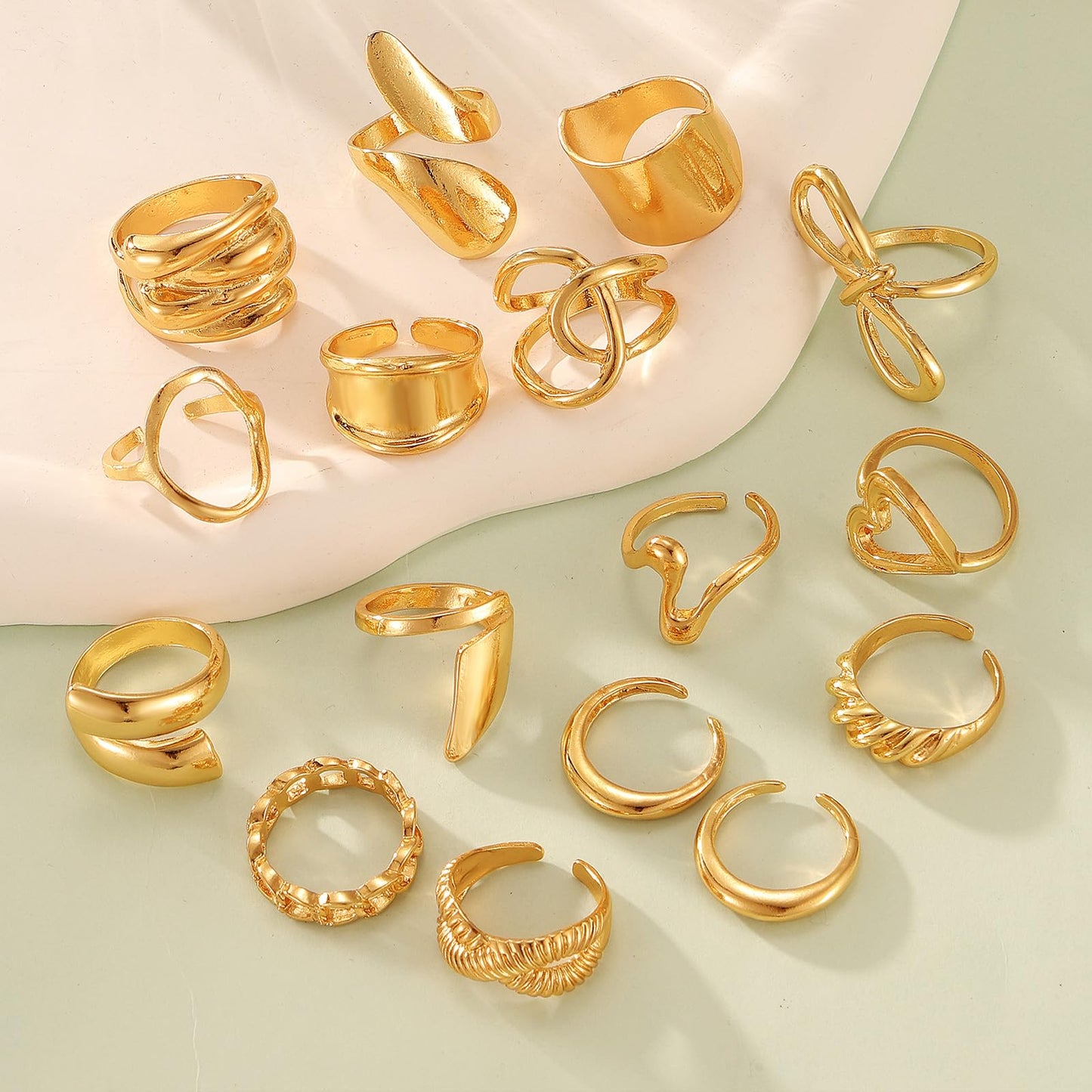 BAWDY Rich Girl Energy Rings ā Bold Dome 14K Plated