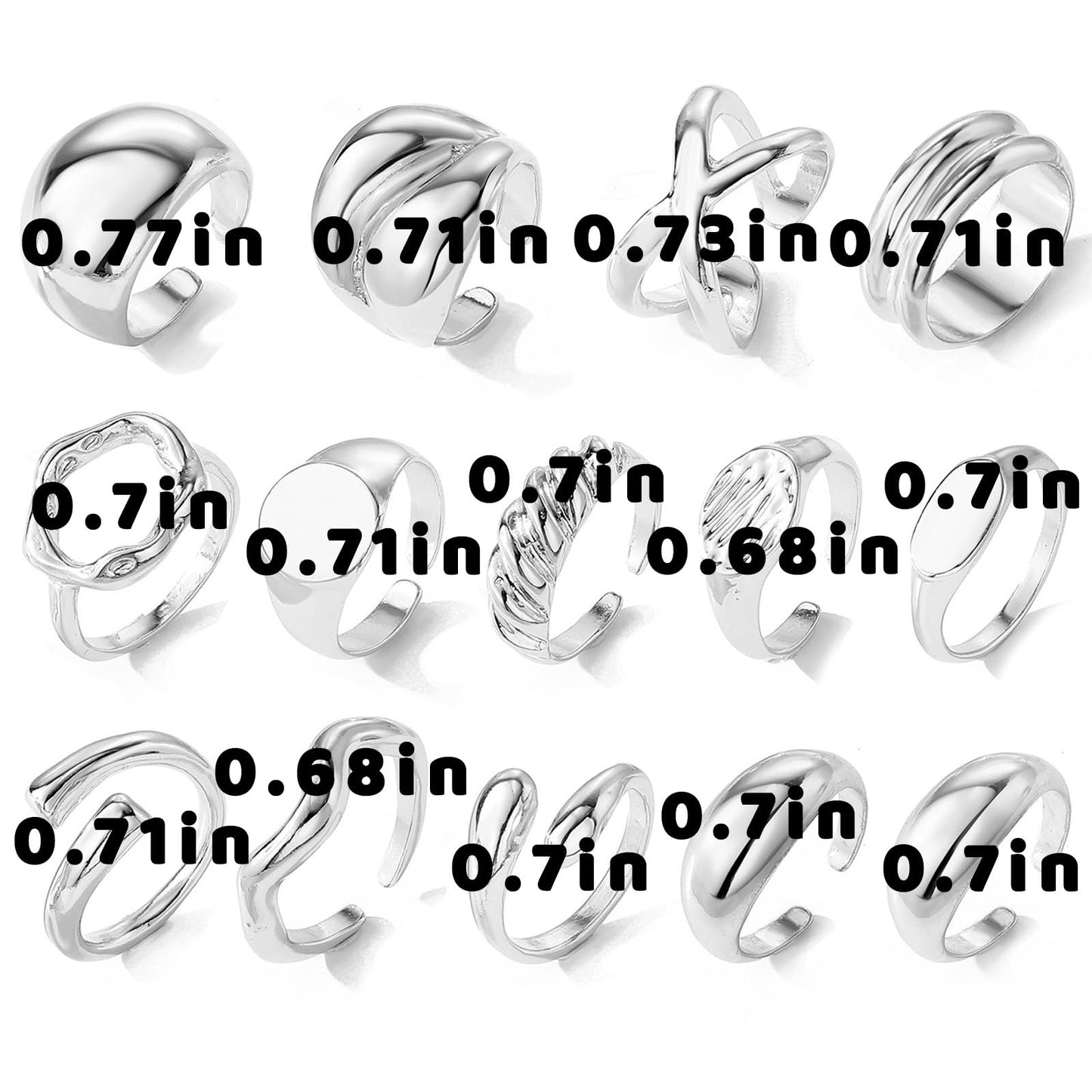 BAWDY Rich Girl Energy Rings ā Bold Dome 14K Plated
