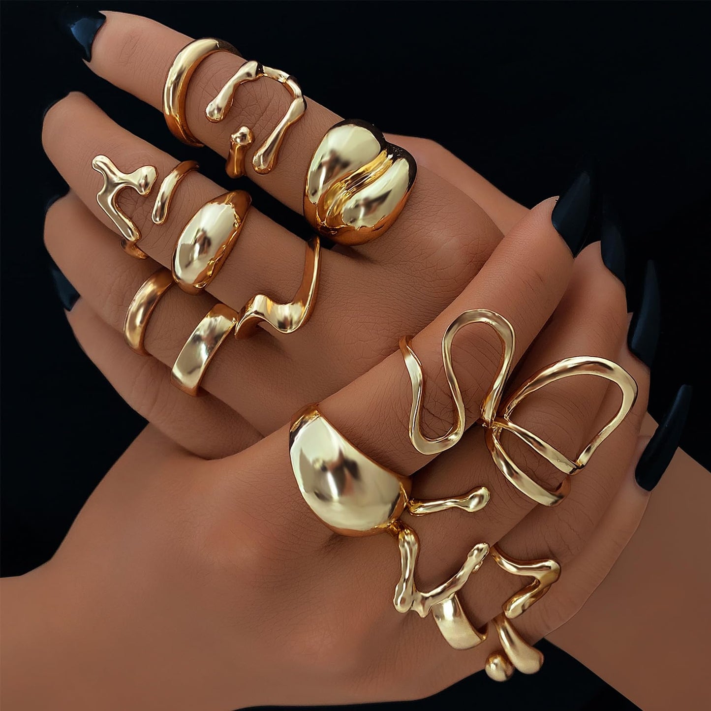 BAWDY Rich Girl Energy Rings ā Bold Dome 14K Plated
