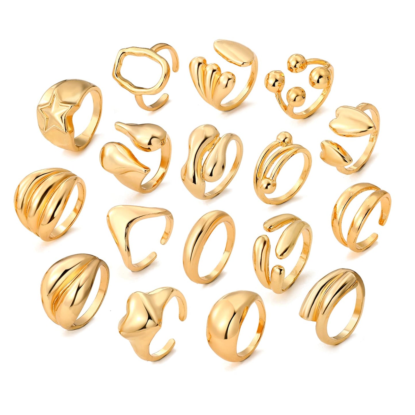 BAWDY Rich Girl Energy Rings ā Bold Dome 14K Plated