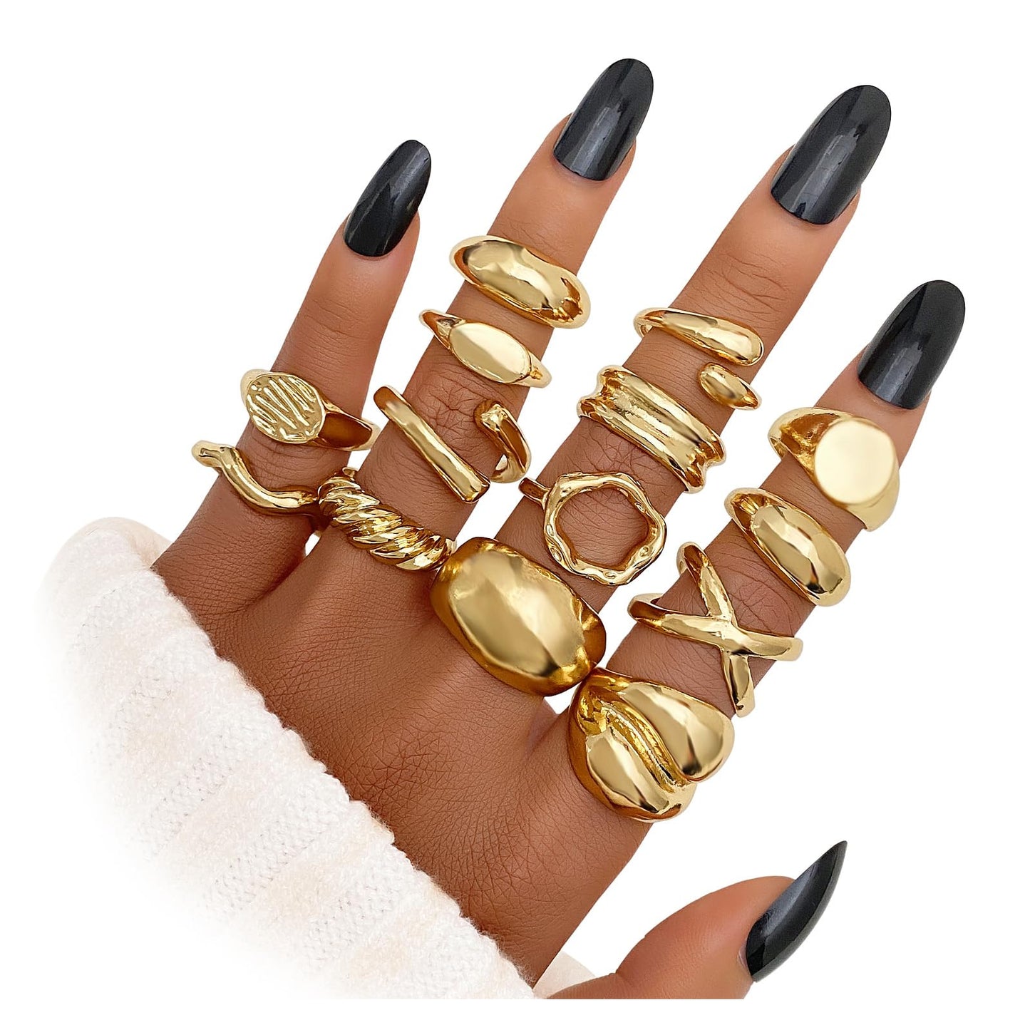 BAWDY Rich Girl Energy Rings ā Bold Dome 14K Plated