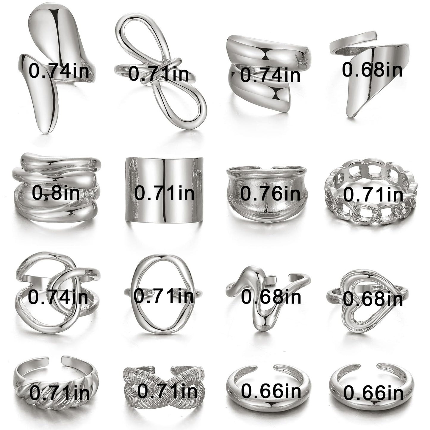 BAWDY Rich Girl Energy Rings ā Bold Dome 14K Plated