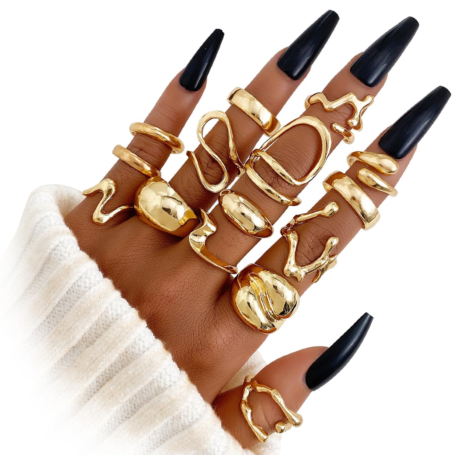 BAWDY Rich Girl Energy Rings ā Bold Dome 14K Plated