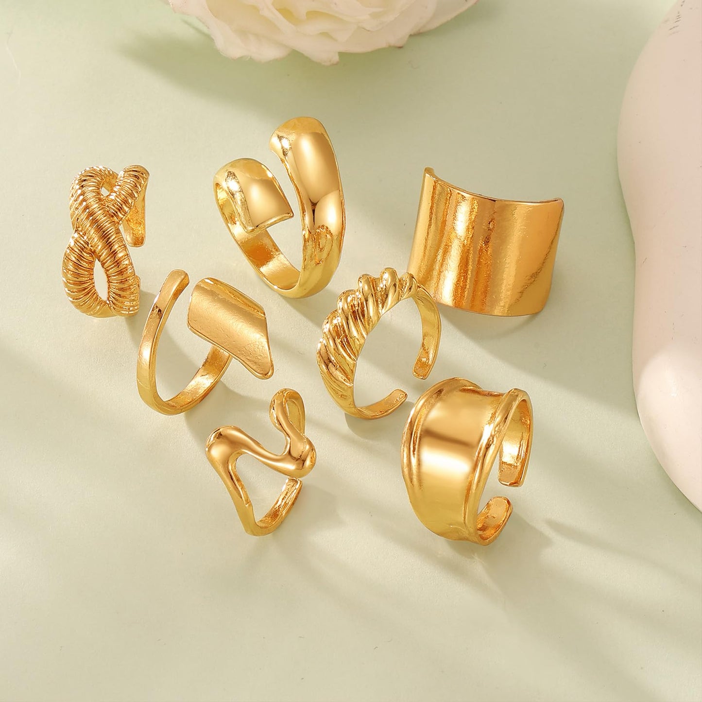 BAWDY Rich Girl Energy Rings ā Bold Dome 14K Plated