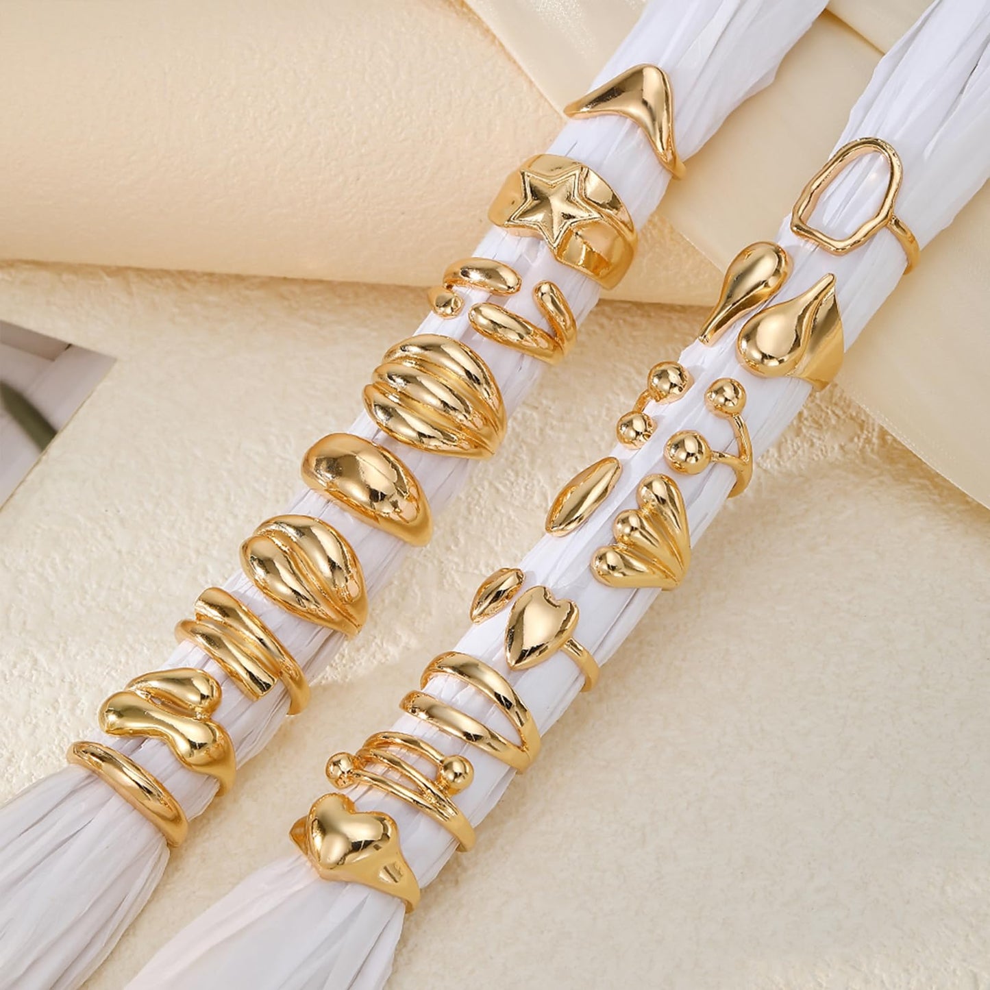 BAWDY Rich Girl Energy Rings ā Bold Dome 14K Plated