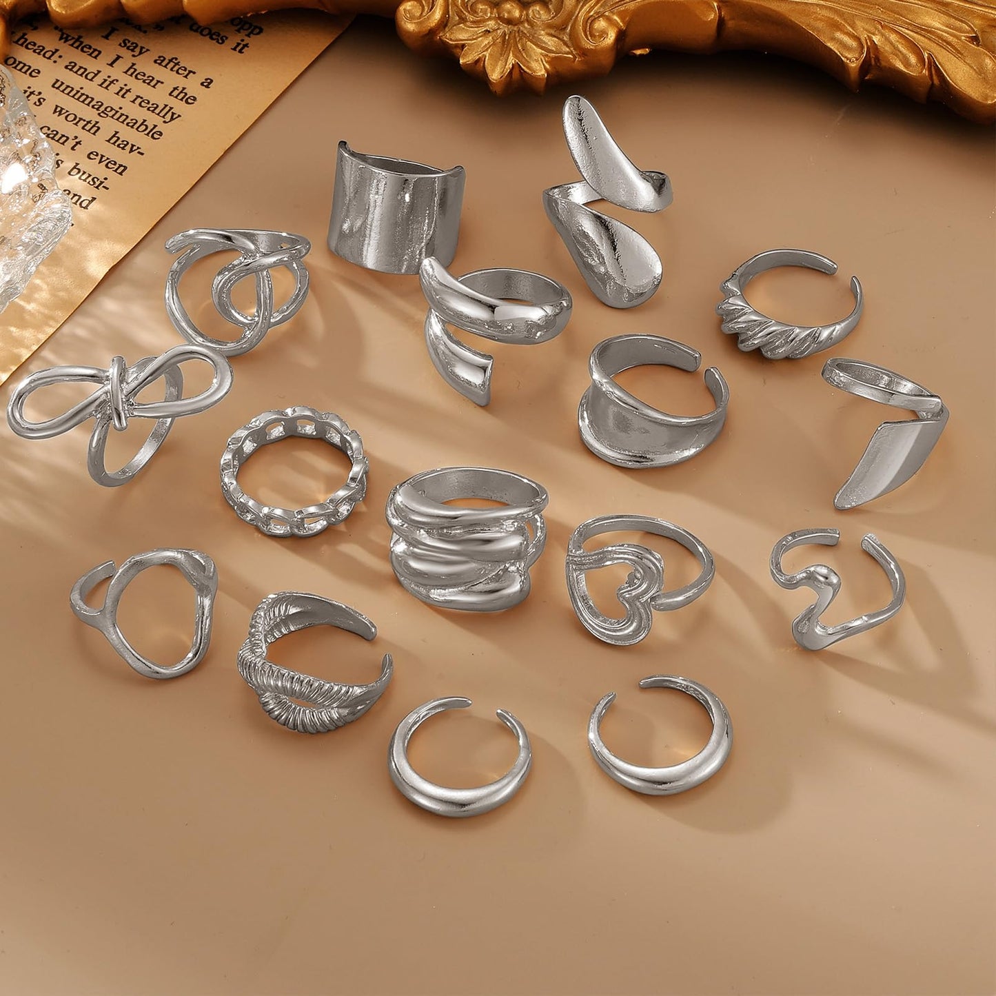 BAWDY Rich Girl Energy Rings ā Bold Dome 14K Plated