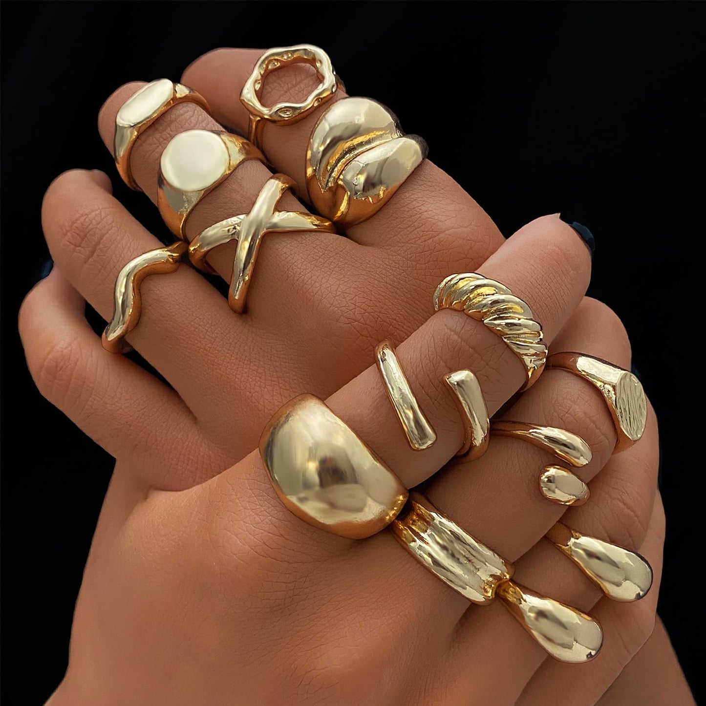 BAWDY Rich Girl Energy Rings ā Bold Dome 14K Plated