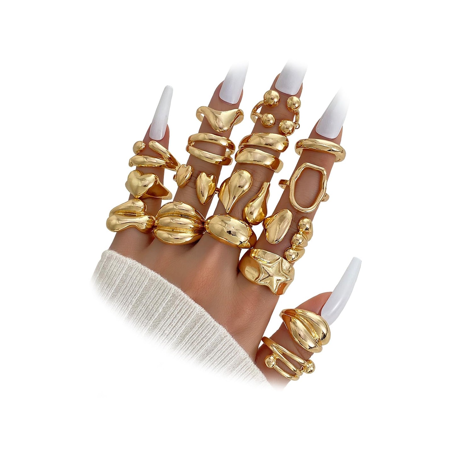 BAWDY Rich Girl Energy Rings ā Bold Dome 14K Plated