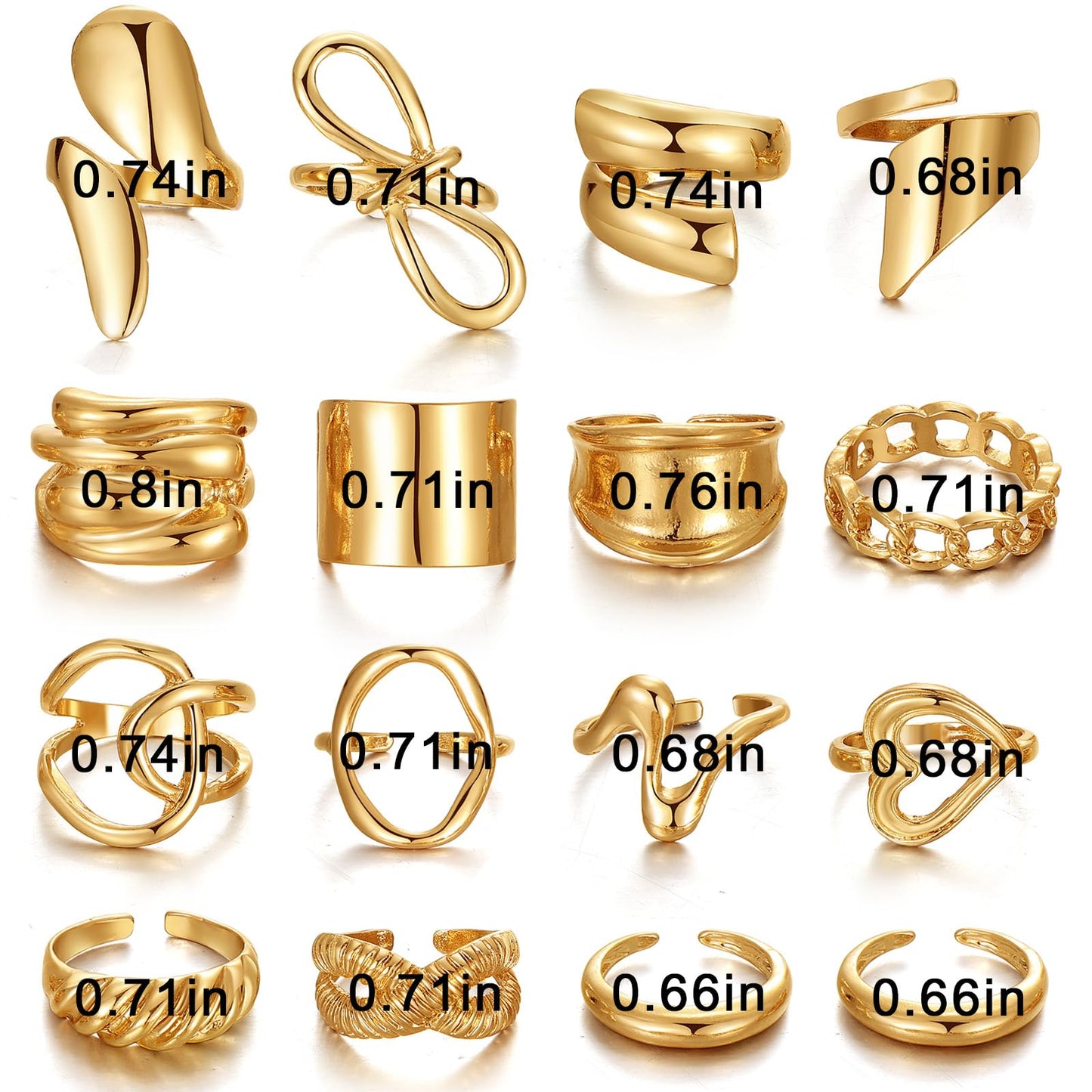 BAWDY Rich Girl Energy Rings ā Bold Dome 14K Plated