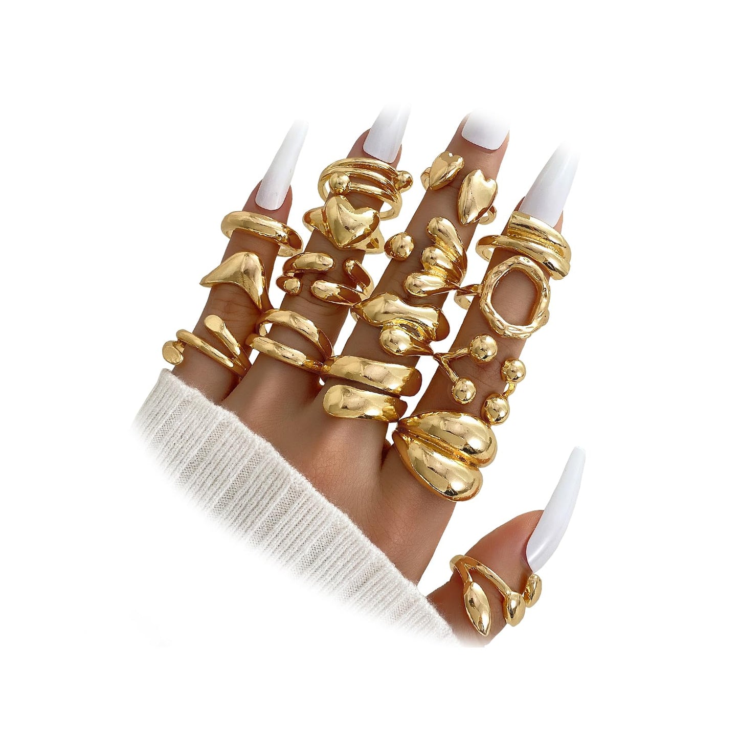 BAWDY Rich Girl Energy Rings ā Bold Dome 14K Plated