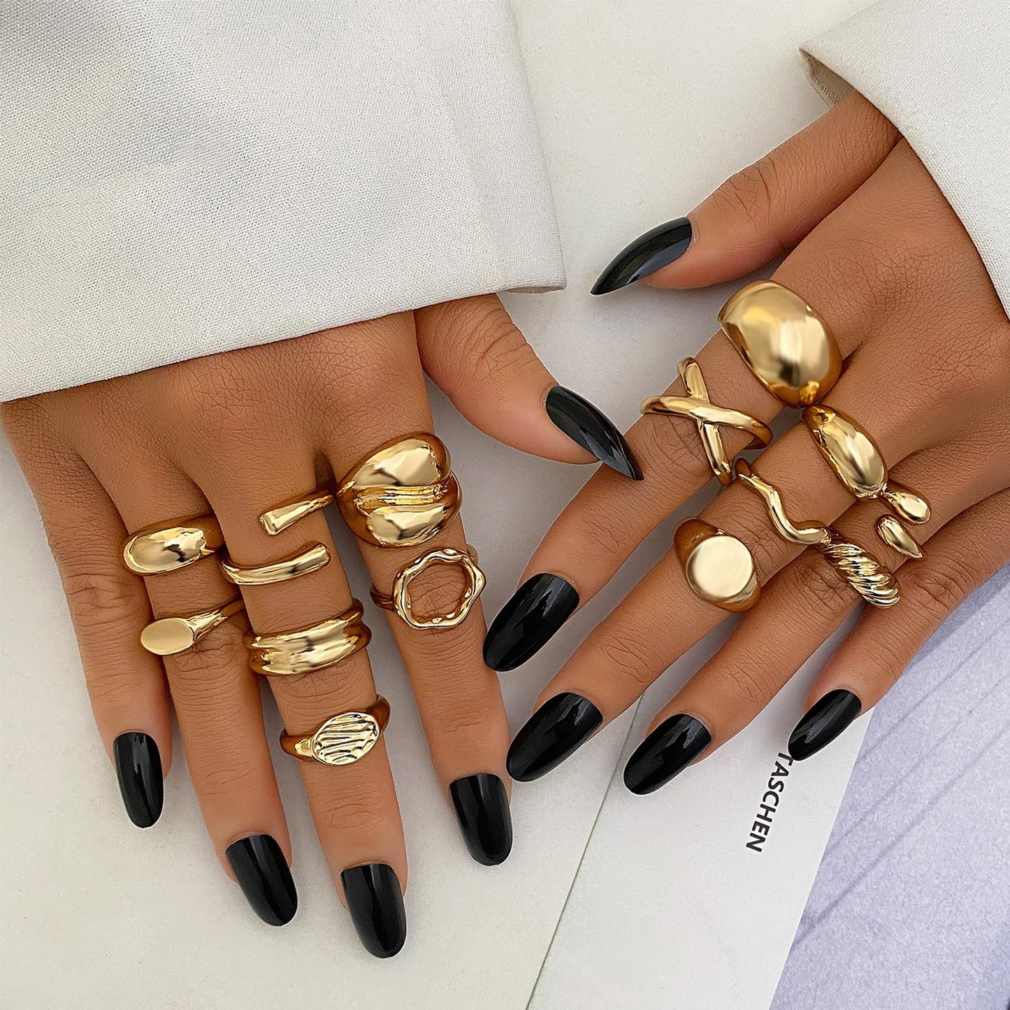 BAWDY Rich Girl Energy Rings ā Bold Dome 14K Plated