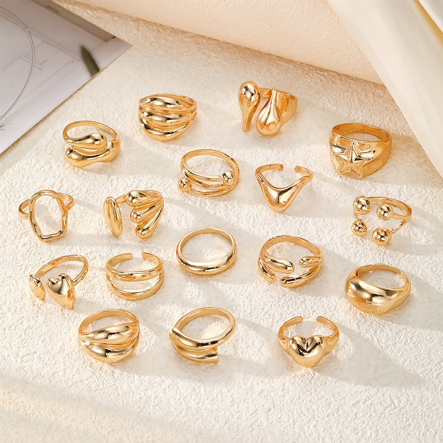 BAWDY Rich Girl Energy Rings ā Bold Dome 14K Plated