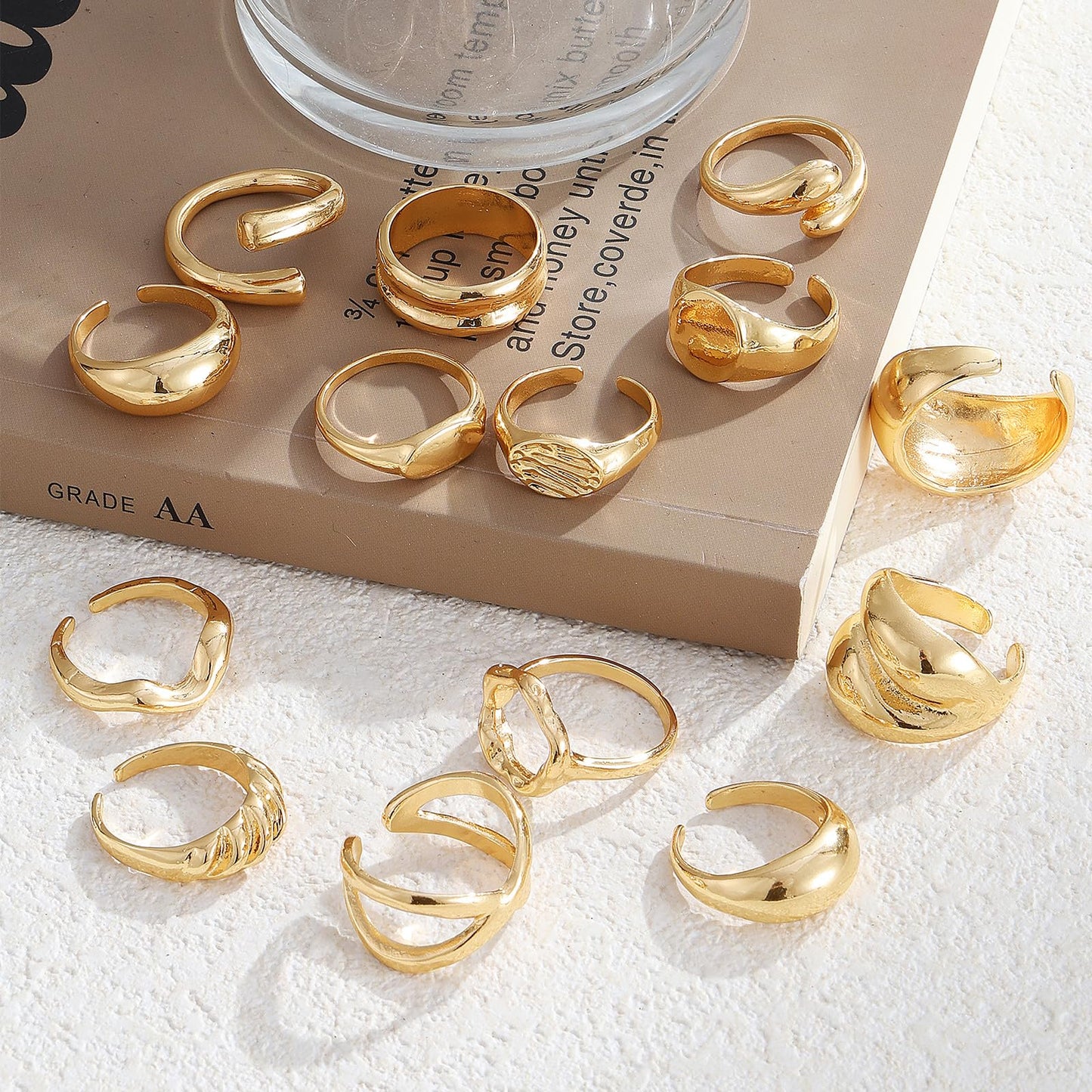 BAWDY Rich Girl Energy Rings ā Bold Dome 14K Plated