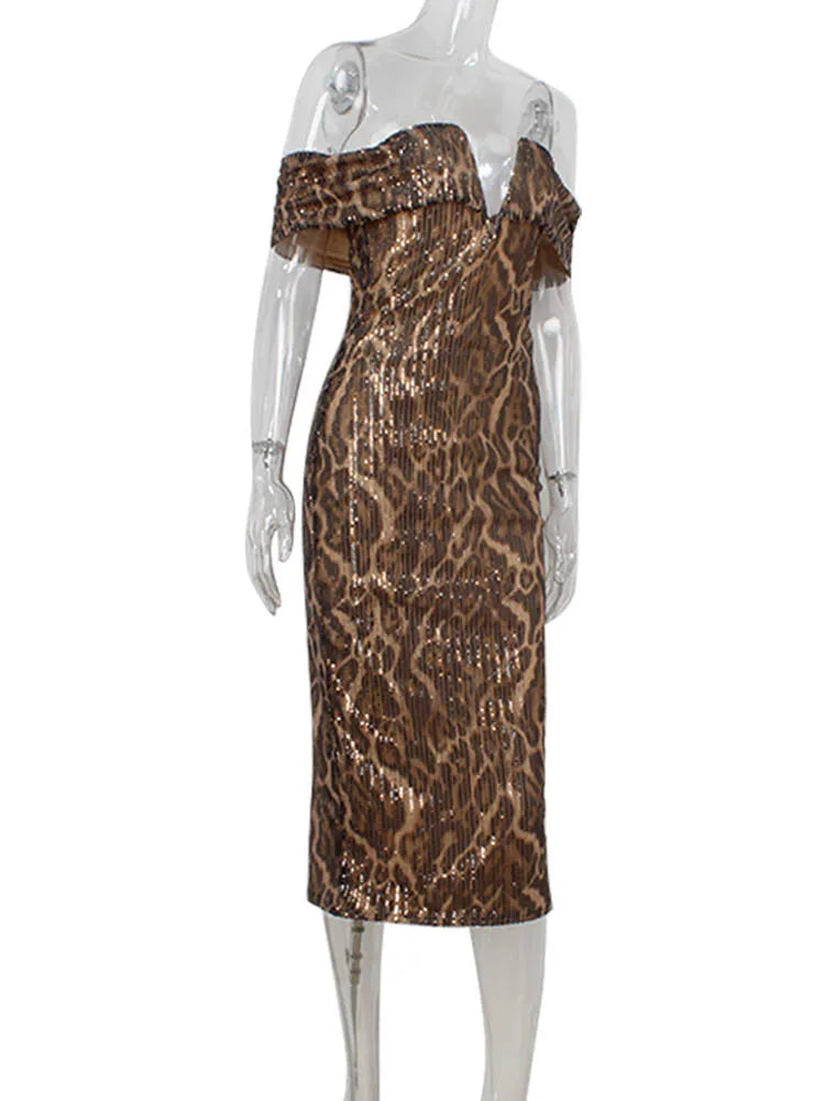 Bawdy Leopard Women's Party Dress