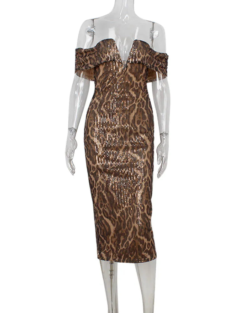 Bawdy Leopard Women's Party Dress