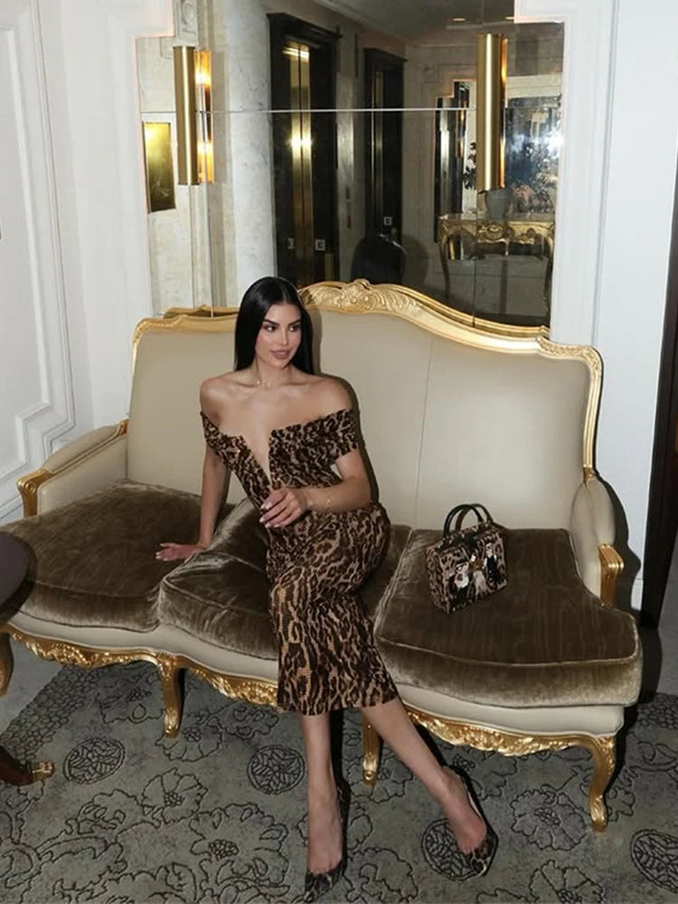 Bawdy Leopard Women's Party Dress