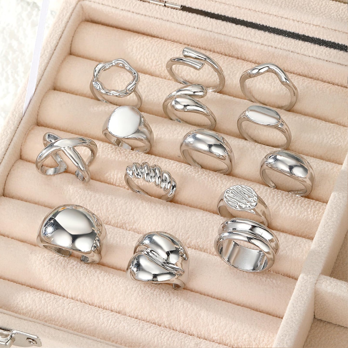 BAWDY Rich Girl Energy Rings – Bold Dome 14K Plated