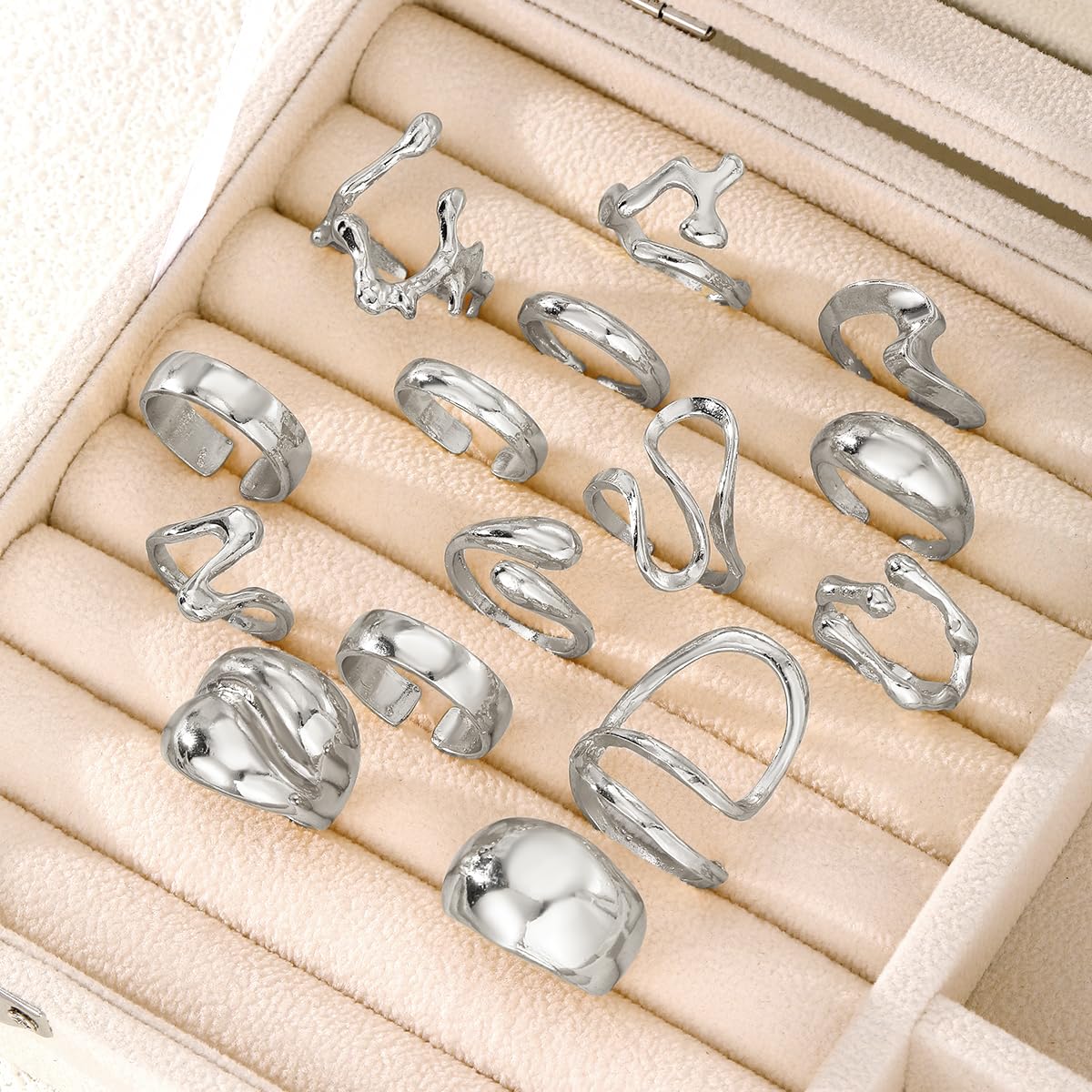 BAWDY Rich Girl Energy Rings – Bold Dome 14K Plated