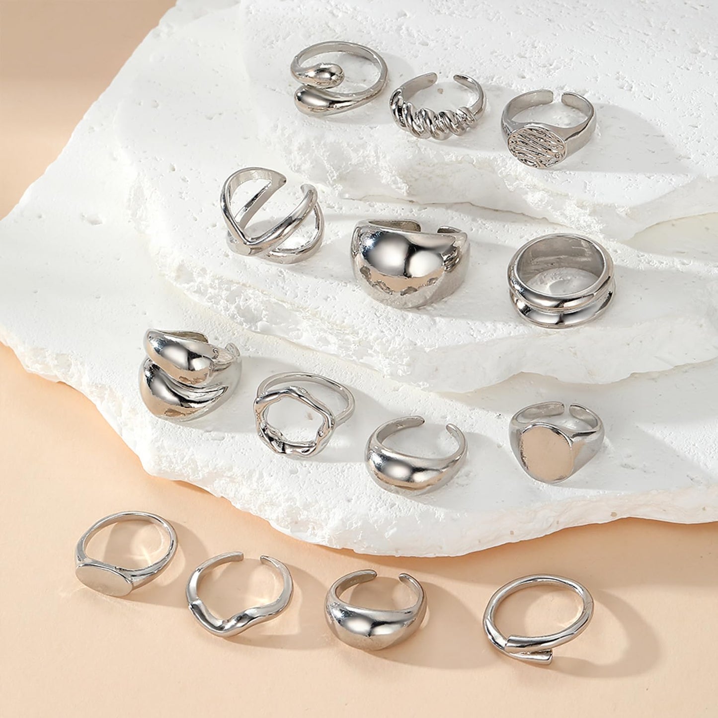 BAWDY Rich Girl Energy Rings – Bold Dome 14K Plated