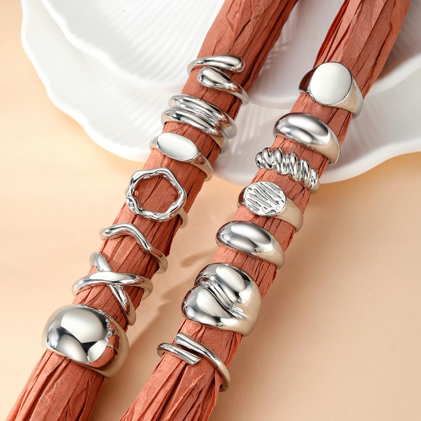 BAWDY Rich Girl Energy Rings – Bold Dome 14K Plated